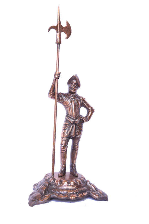 Man with Spear Brass Show Piece