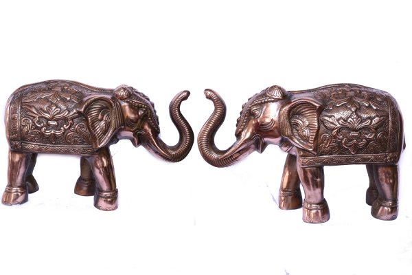 Brass Two Piece Elephants Set