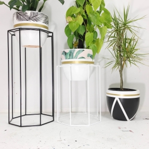 Octagon Shape Iron Plant Stand