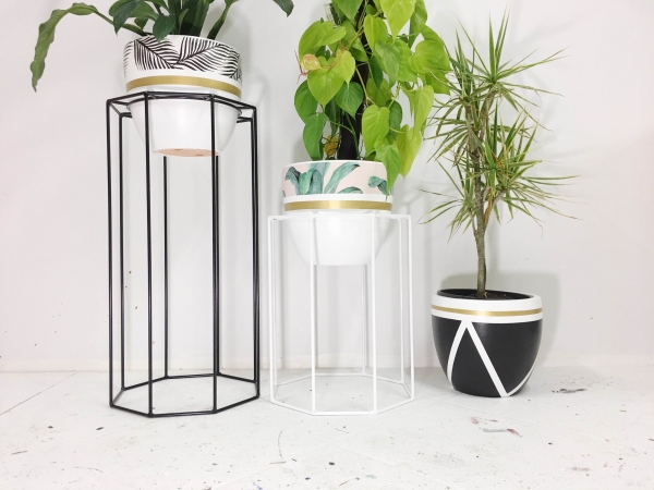 Octagon Shape Iron Plant Stand