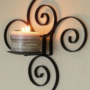 Iron Wall Candle Stand