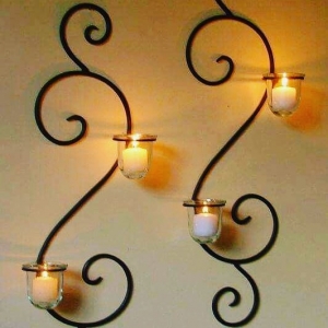 Iron Wall Candle Two Set Stand