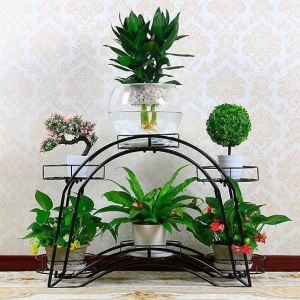 Six Plants Pot Iron Stand for Outdoors